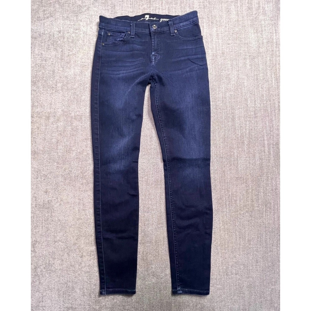7 For All Mankind Gwenevere Jeans Womens 26 Blue Denim Cotton Stretch Skinny Leg